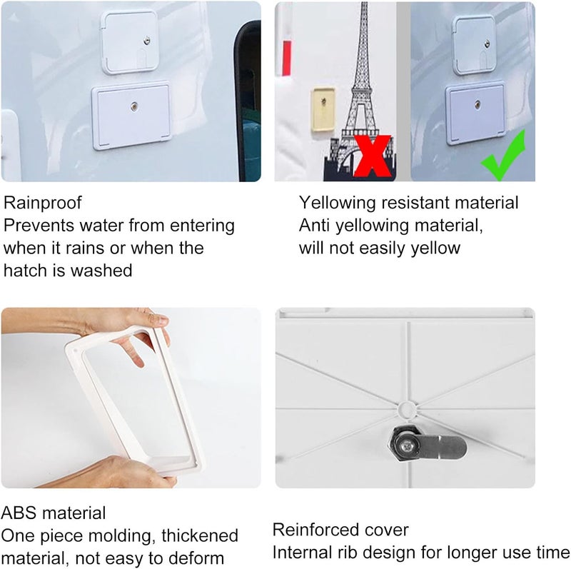 ANGGREK Power Cable Hatch, Rainproof Anti Thickened Electrical Access Door Hatch for RV Boat Trailer - Image 3